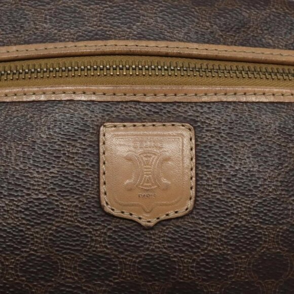 CELINE Macadam Canvas Shoulder Bag PVC Leather Brown Gold Auth - Picture 8 of 16